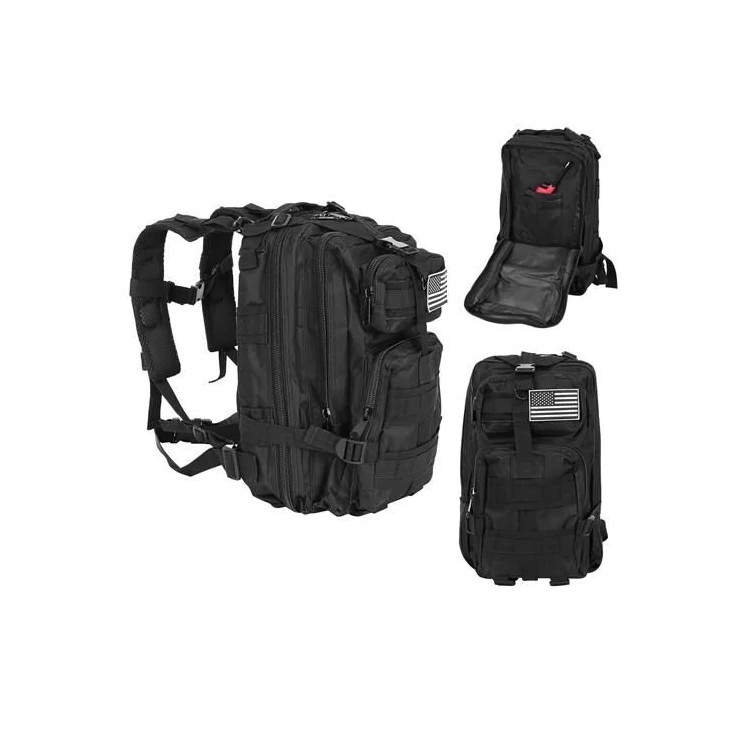 Military katonai túrahátizsák fekete színben 26L