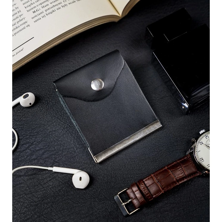 Valódi bőr Dolláros Pénztárca fekete színben