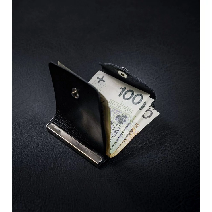 Valódi bőr Dolláros Pénztárca fekete színben