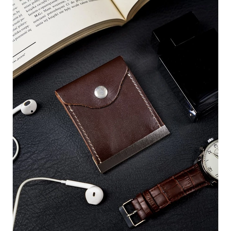 Valódi bőr Dolláros Pénztárca barna színben