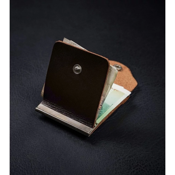 Valódi bőr Dolláros Pénztárca barna színben