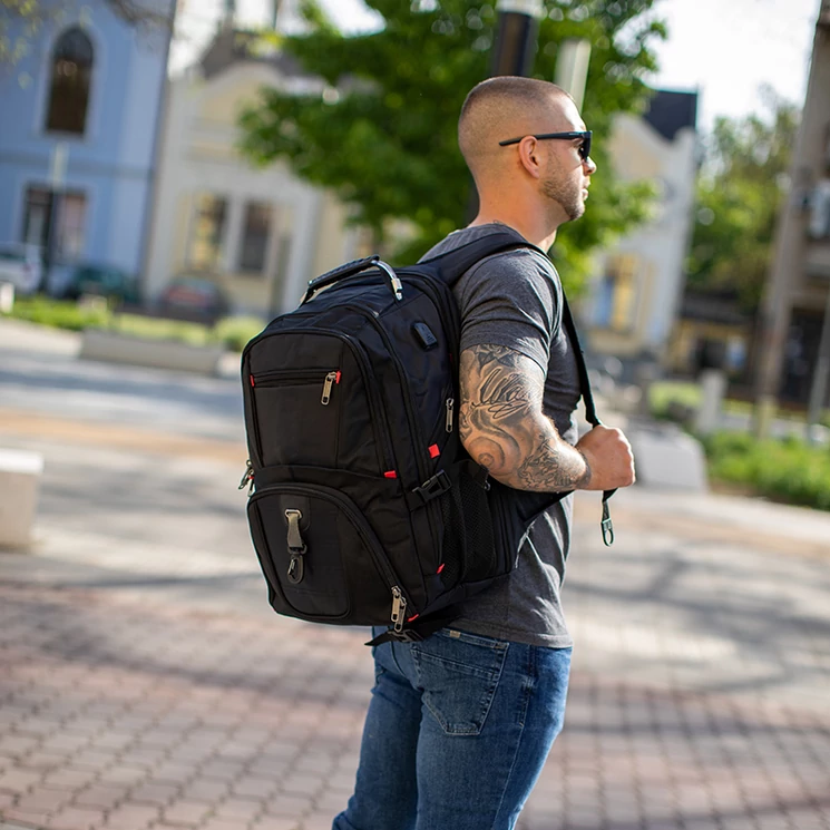 Ultraerős Fedélzeti méretű laptophátizsák USB töltővel