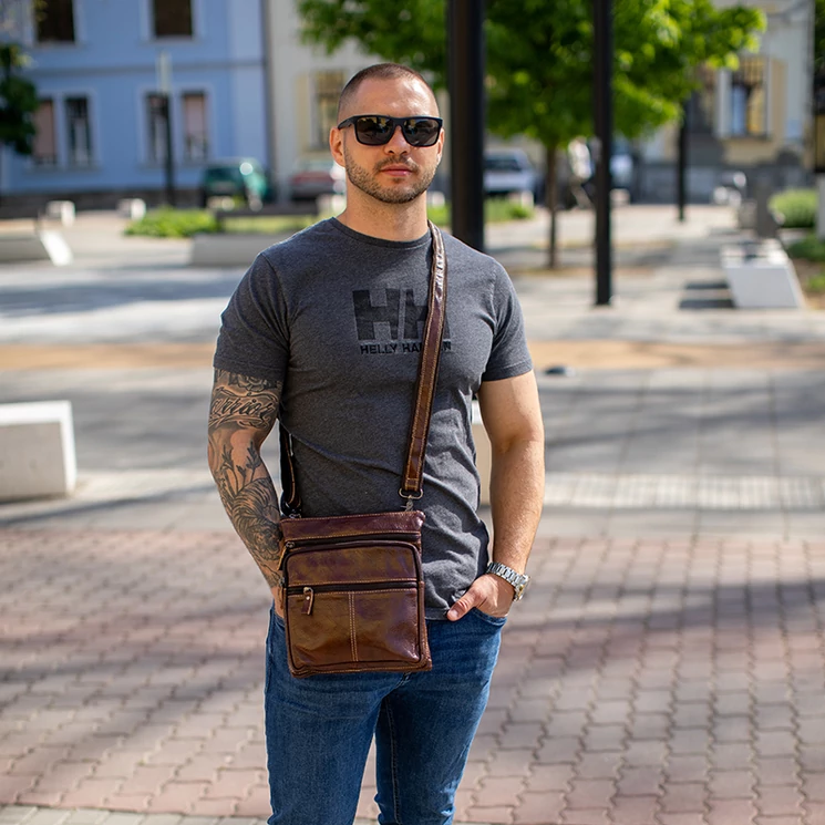 Elegáns olasz valódi bőr oldaltáska/válltáska