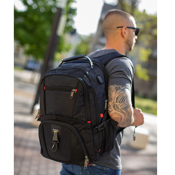 Ultraerős Fedélzeti méretű laptophátizsák USB töltővel