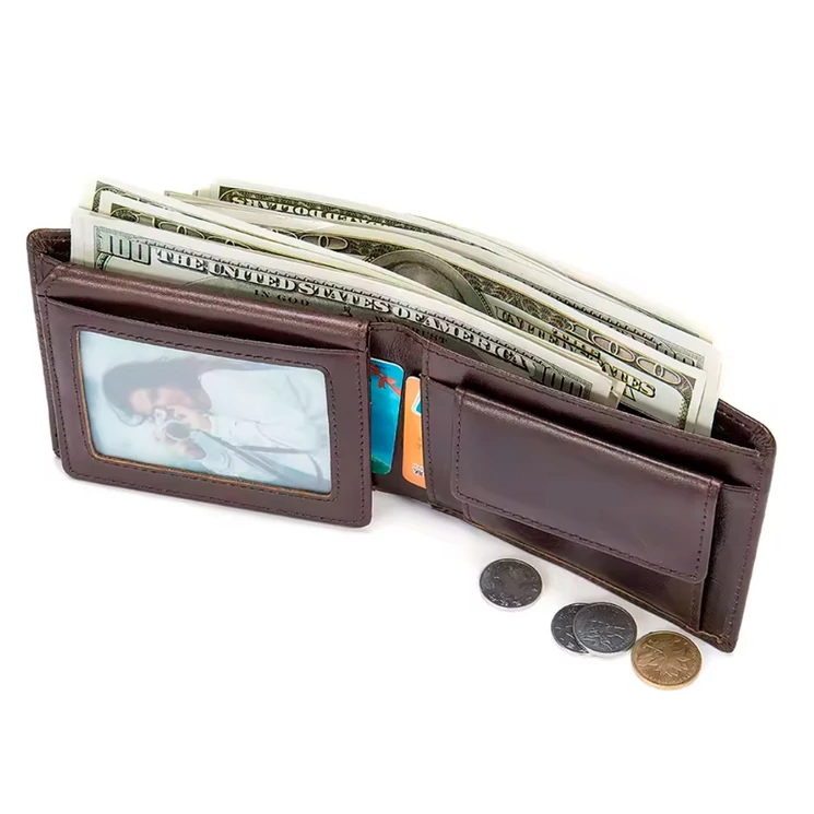 Elegáns valódi bőr férfi pénztárca