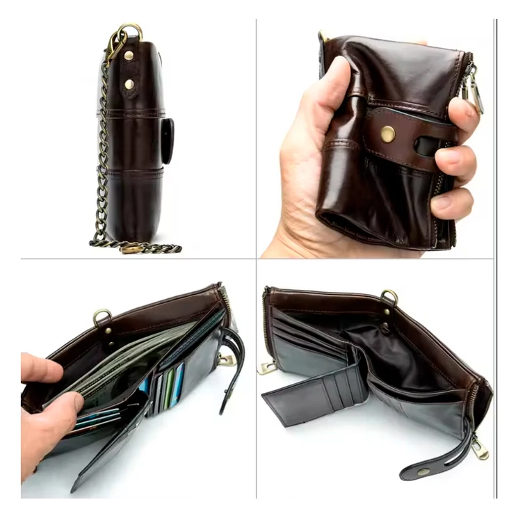 Valódi bőr Elegáns férfi pénztárca barna színben