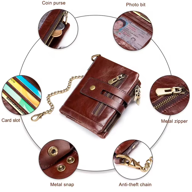 Valódi bőr Elegáns férfi pénztárca barna színben