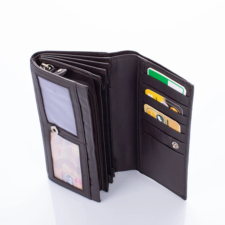 Mariam valódi bőr pénztárca fekete színben 