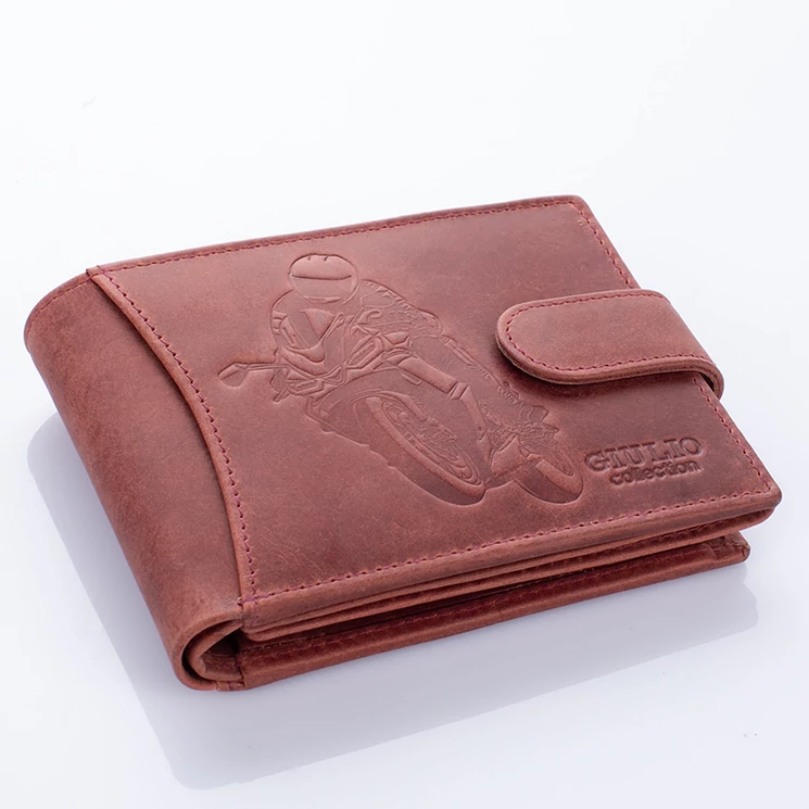 Motoros bivalybőr férfi pénztárca díszdobozban RFID rendszerrel