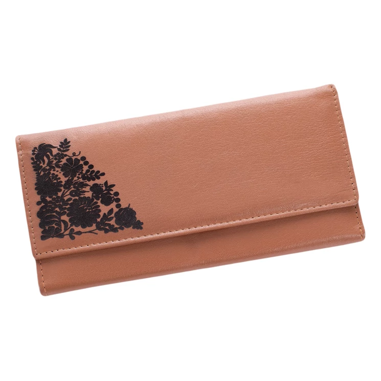Különleges virágos bőr pénztárca sok kártyatartóval