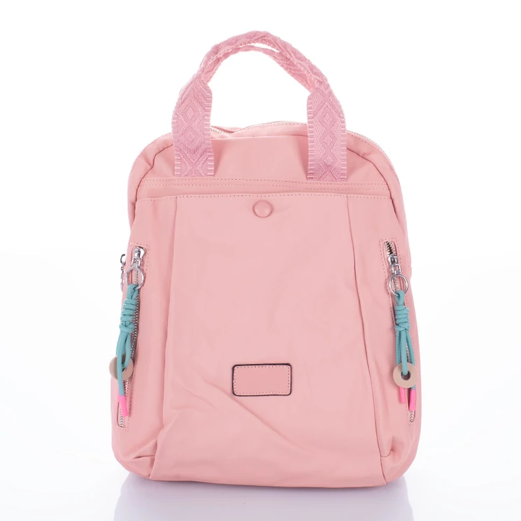 Sokzsebes vízálló női hátizsák rose színben