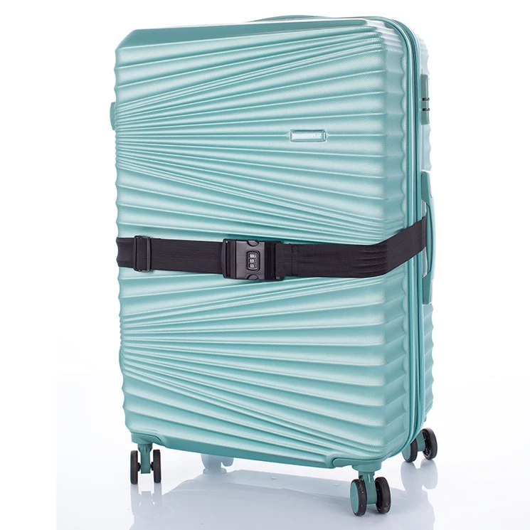 Számzáras biztonsági bőröndpánt heveder fekete színben rugalmas gumírozott