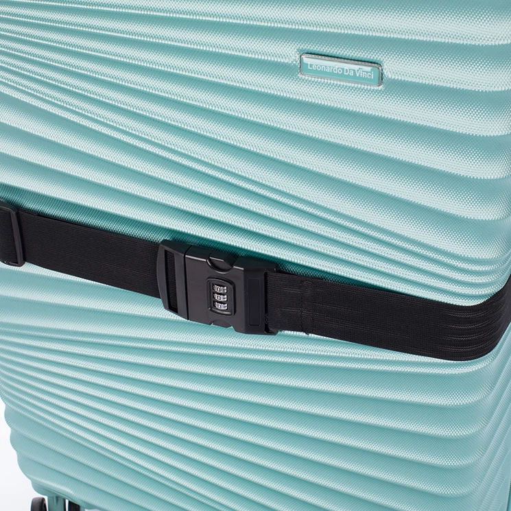 Számzáras biztonsági bőröndpánt heveder fekete színben rugalmas gumírozott