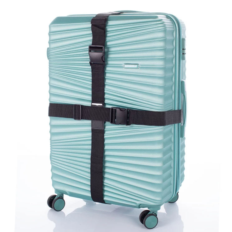 Biztonsági bőröndpánt heveder fekete színben 