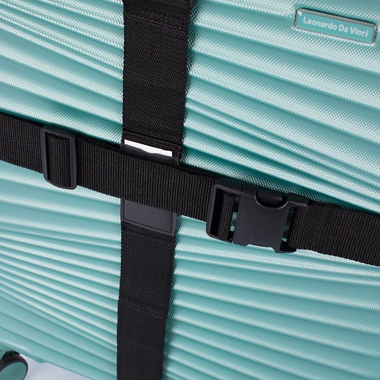 Biztonsági bőröndpánt heveder fekete színben 