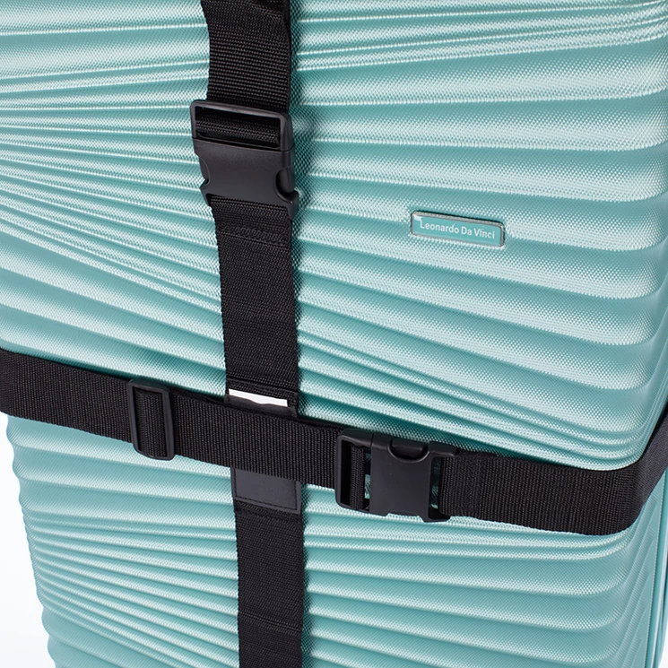 Biztonsági bőröndpánt heveder fekete színben 