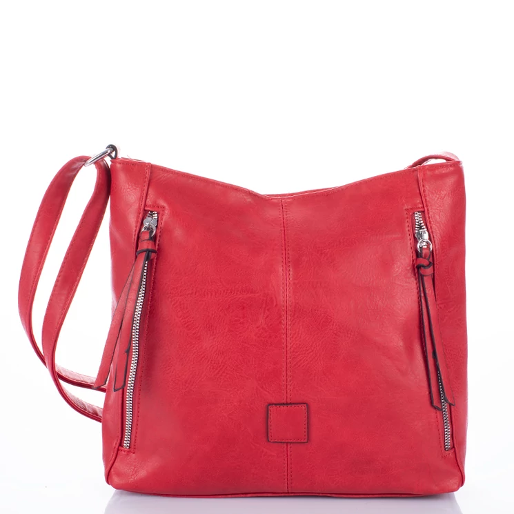 Sokzsebes női oldaltáska Piros színben