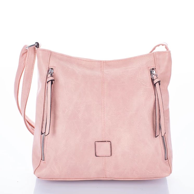 Sokzsebes női oldaltáska Rózsaszín színben
