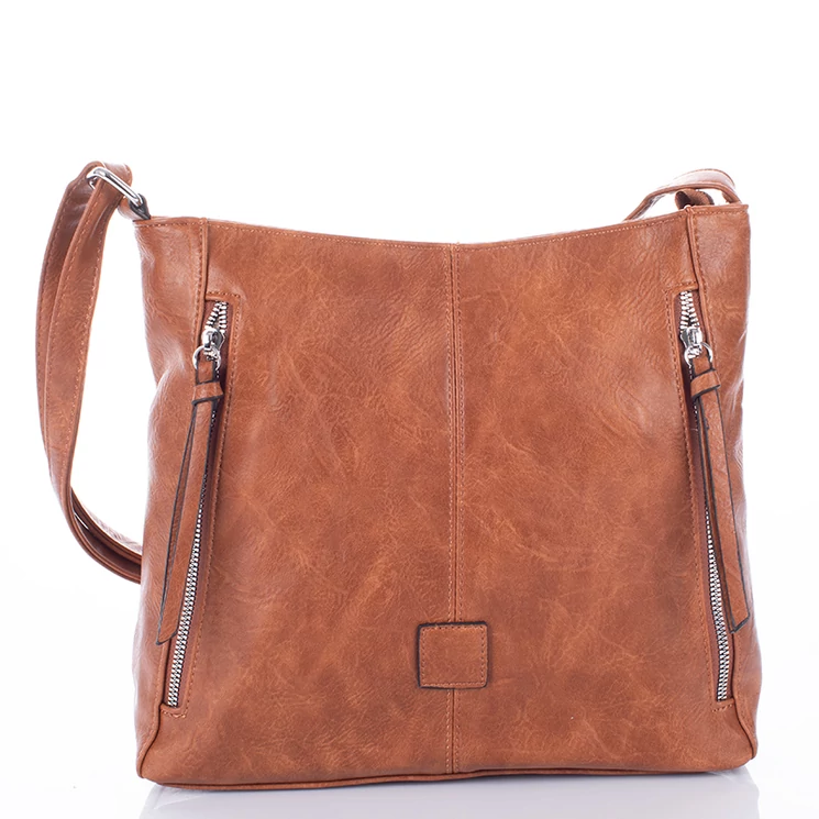 Sokzsebes női oldaltáska Barna színben