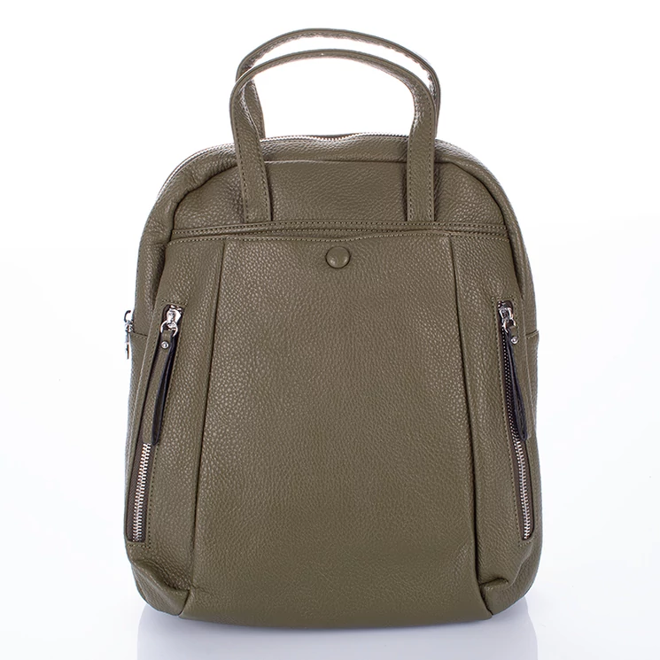 Sokzsebes vízálló női hátizsák khakizöld színben