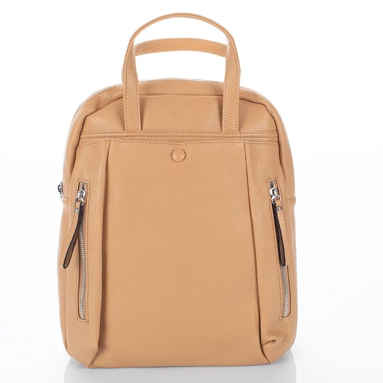 Sokzsebes vízálló női hátizsák bézs színben