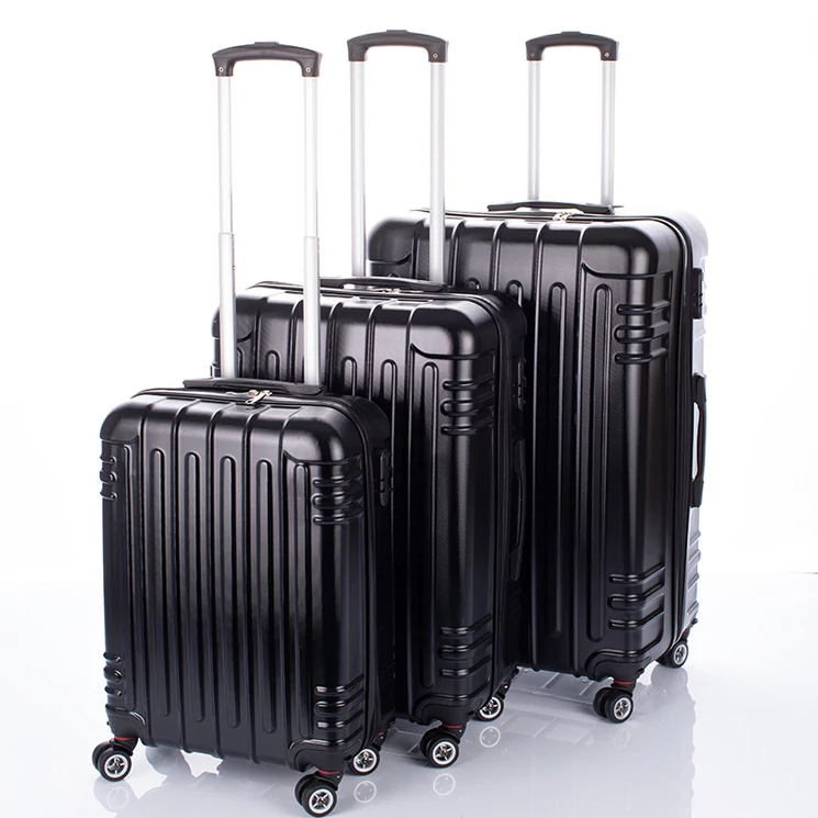 3 db-os bőrönd szett fekete színben BOX 3.0  duplakerekes