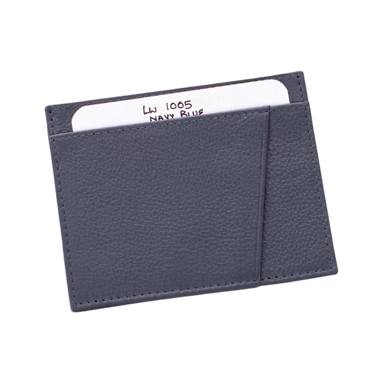 Valódi bőr kártyatartó RFID Védelemmel Kék színben