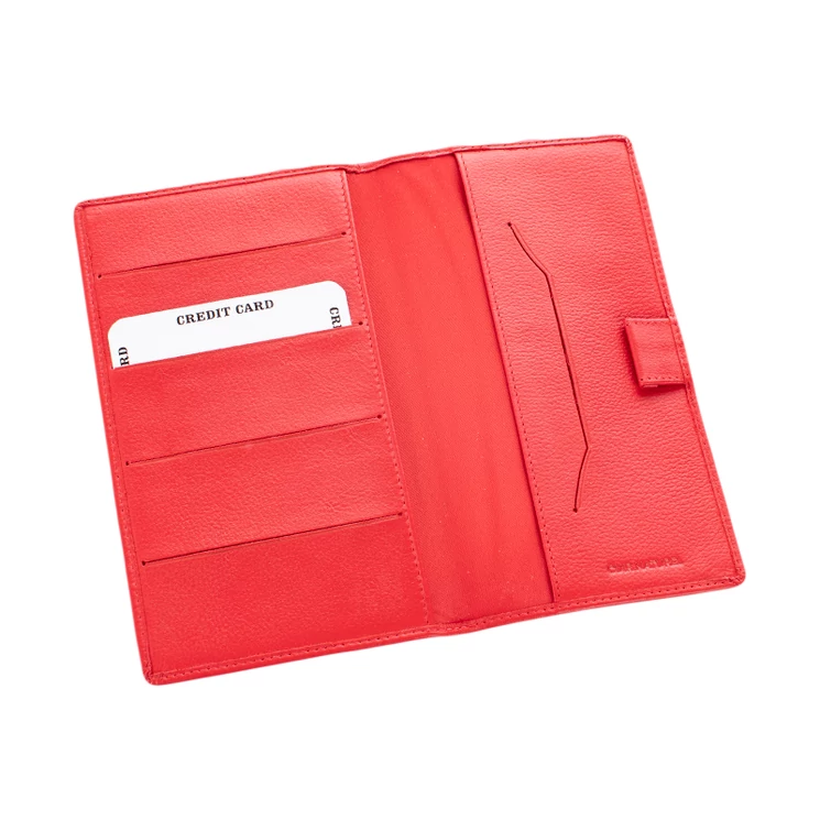 Valódi bőr kártyatartó irattartó piros színben