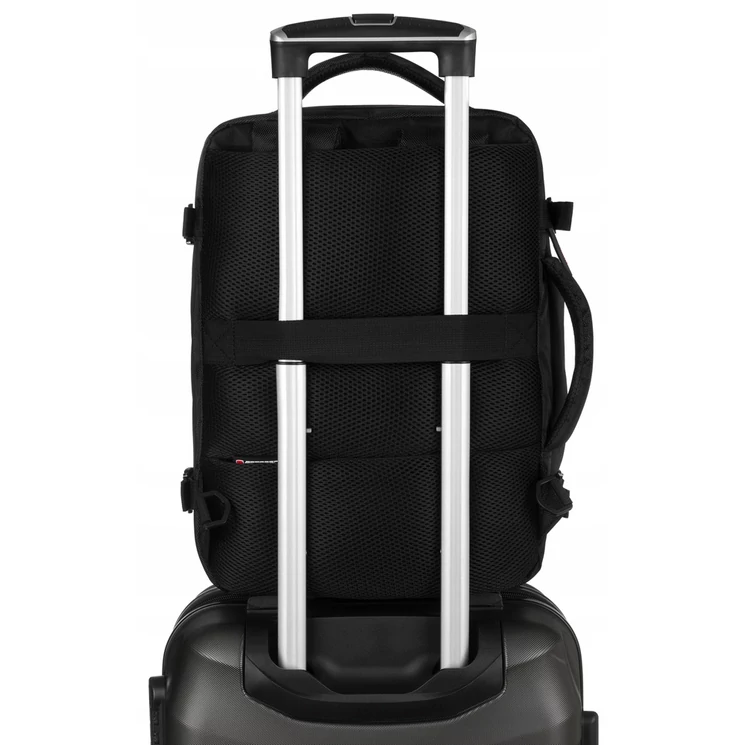 Peterson 3- Funkciós Utazó Hátizsák, WizzAir méretű 40x30x20cm, Fekete-Piros Színben / bővíthető