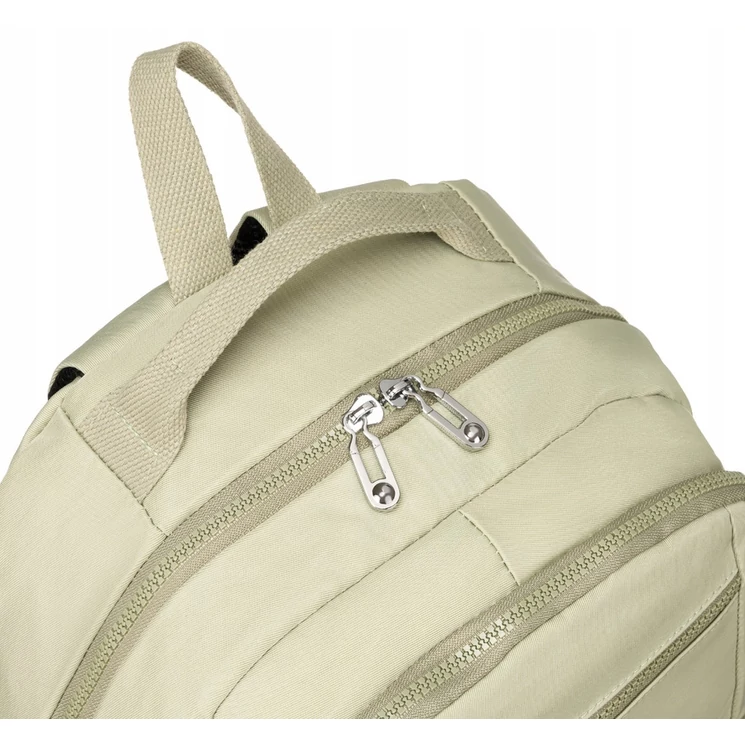 Tágas Sokzsebes Női hátizsák Világos zöld színben