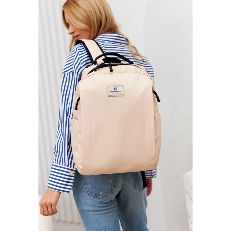 Laptoptartós városi hátizsák Bézs színben