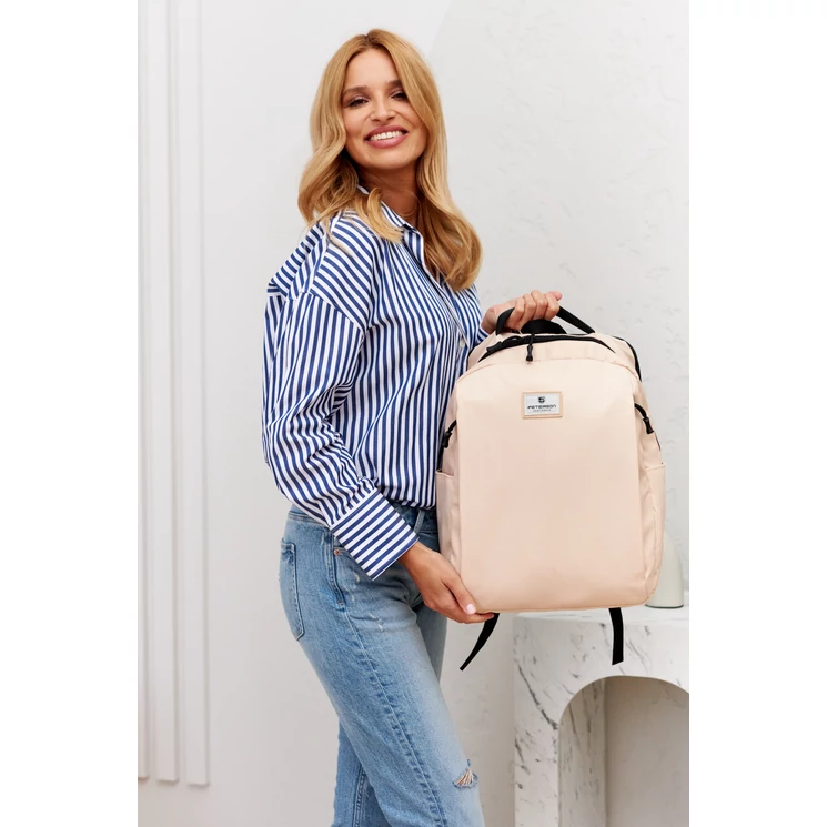 Laptoptartós városi hátizsák Bézs színben