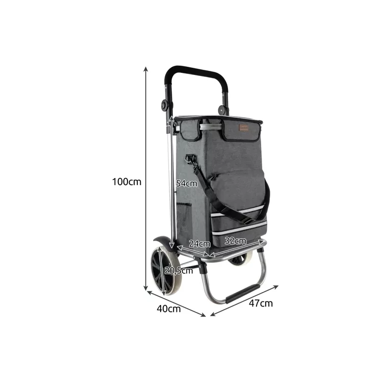 Nagyméretű ultrakönnyű összehajtható gurulós bevásárlókocsi 