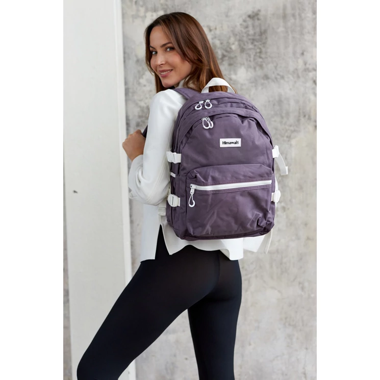 Városi, tágas hátizsák vízálló anyagból Lila színben