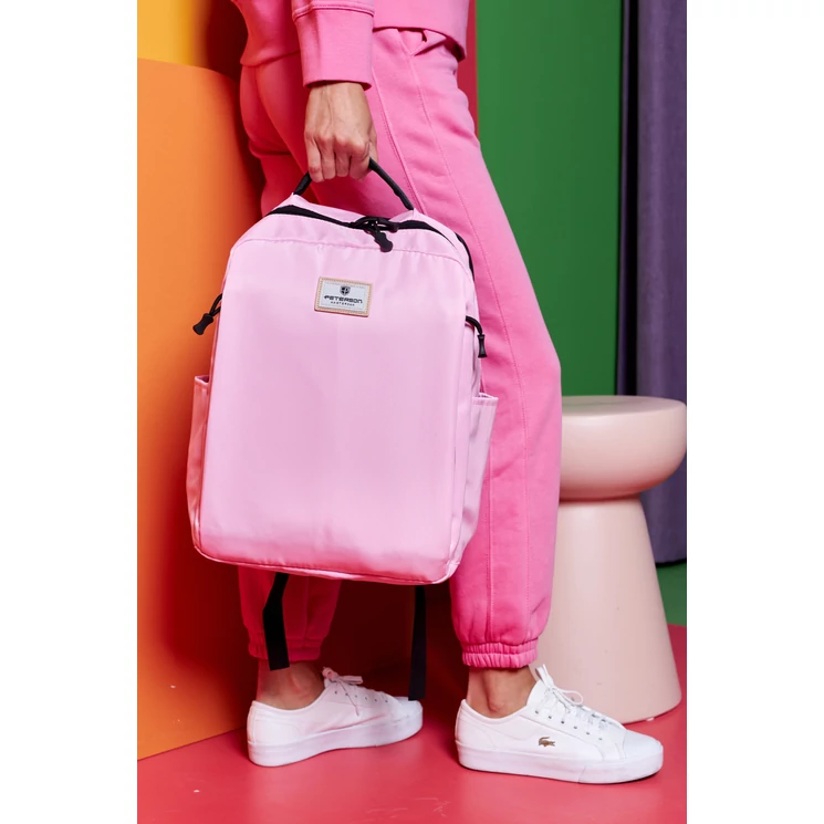 Laptoptartós városi hátizsák Rózsaszín színben