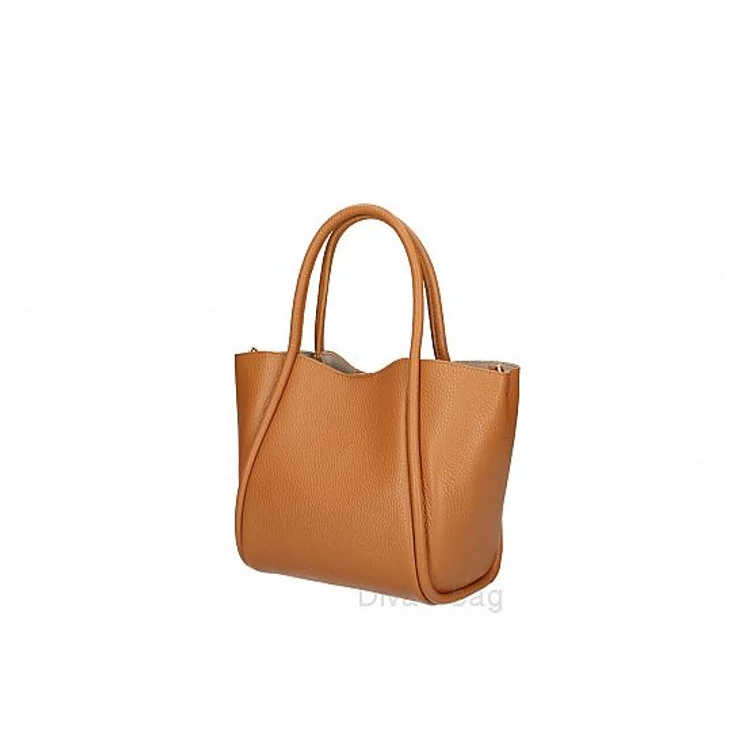 Valódi bőr női válltáska Konyak színben