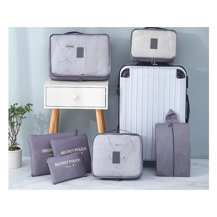 Bőröndrendező táskák utazáshoz 6 db-os szett szürke színben