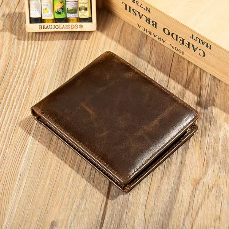 Elegáns valódi bőr férfi pénztárca