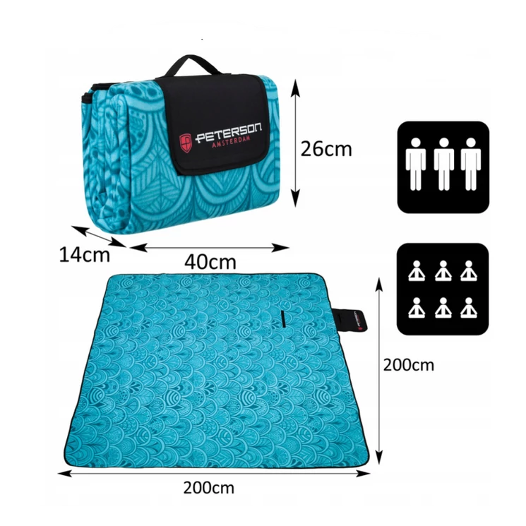 Szövet piknik takaró vízálló szigeteléssel XL 200x200 cm