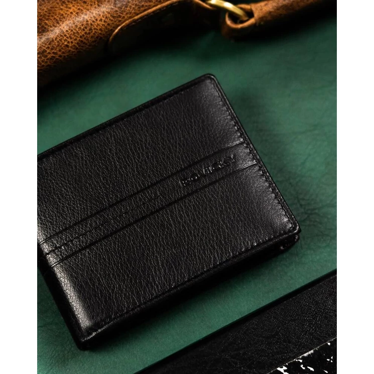 Elegáns Valódi bőr Férfi pénztárca díszdobozban fekete színben