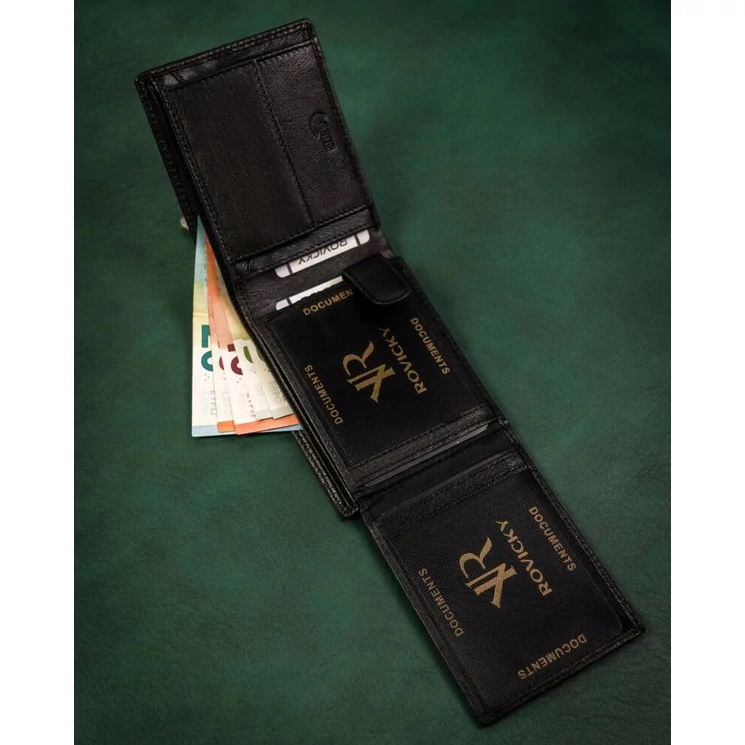 Elegáns Valódi bőr Férfi pénztárca díszdobozban fekete színben