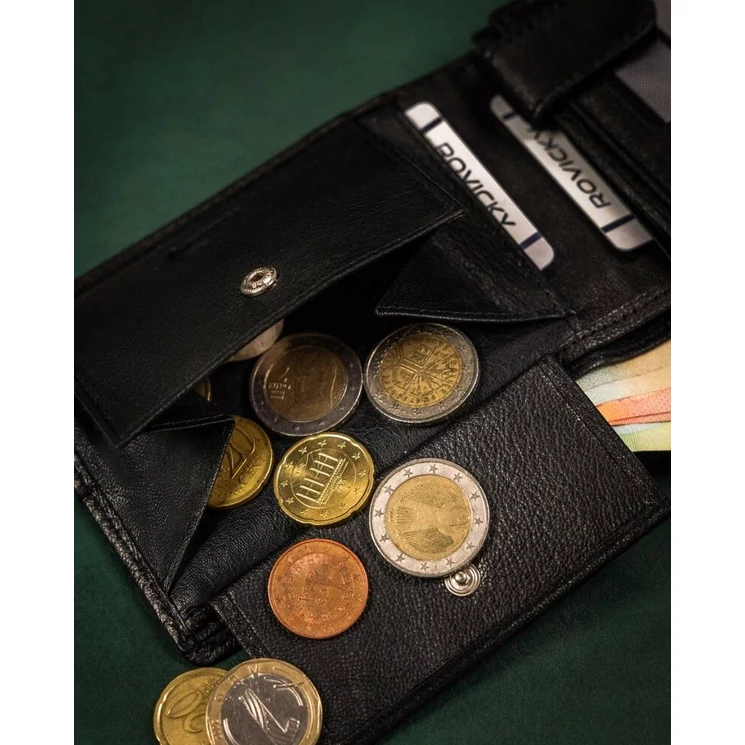 Elegáns Valódi bőr Férfi pénztárca díszdobozban fekete színben