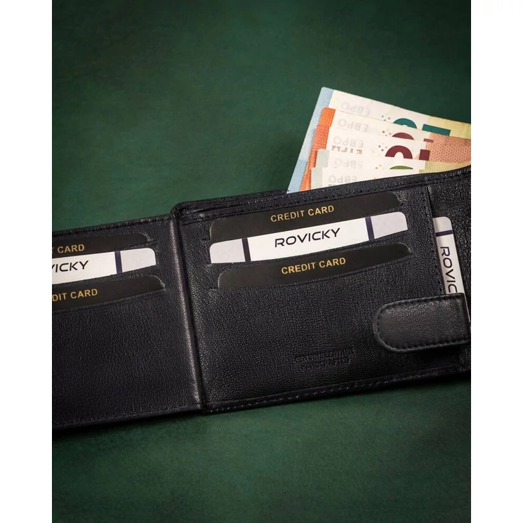 Elegáns Valódi bőr Férfi pénztárca díszdobozban sötétkék színben