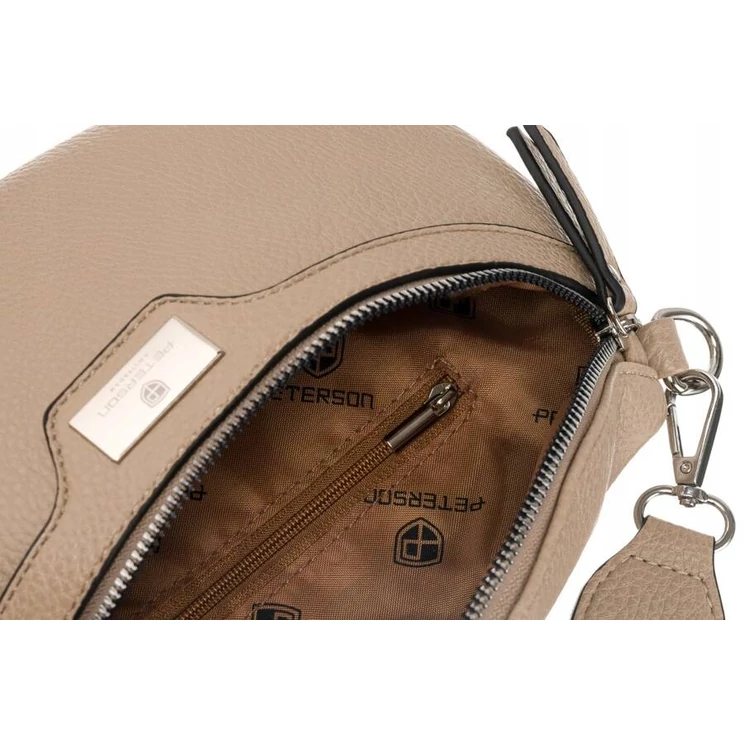 Elegáns Női Övtáska/Oldaltáska + Praktikus kiegészítővel sötét bézs színben