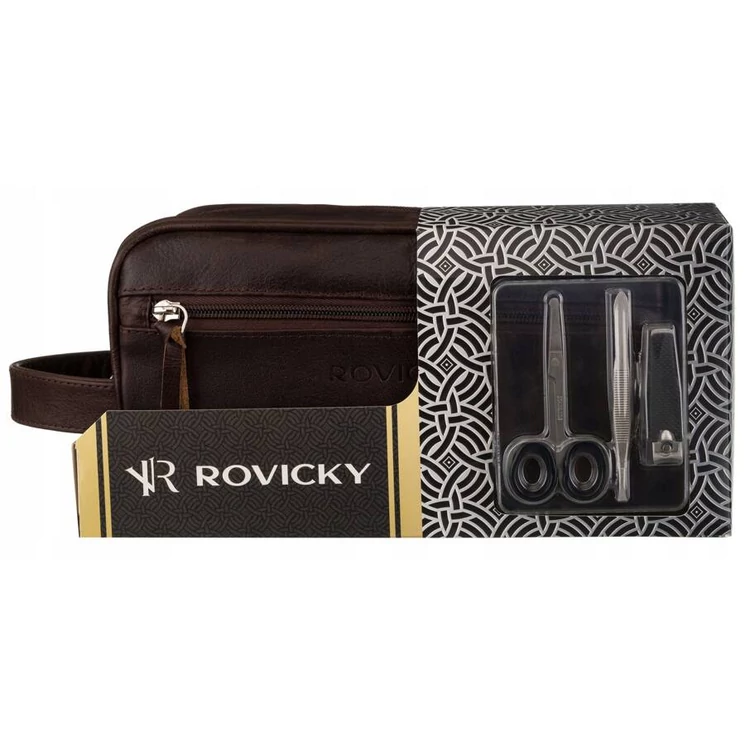 Valódi Bőr férfi kozmetikai táska Extra kiegészítőkkel