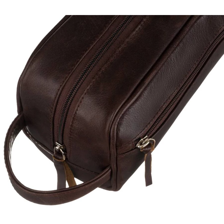 Valódi Bőr férfi kozmetikai táska Extra kiegészítőkkel