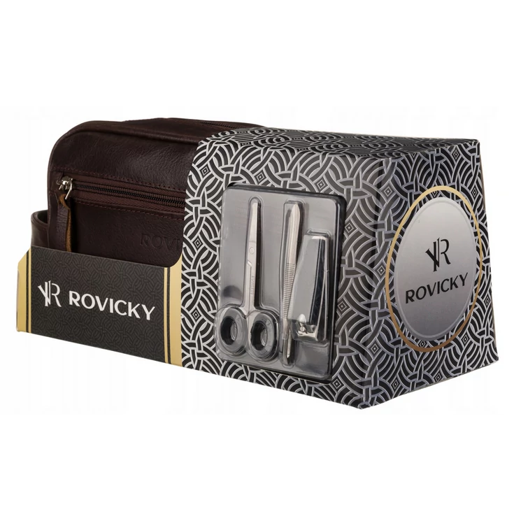 Valódi Bőr férfi kozmetikai táska Extra kiegészítőkkel