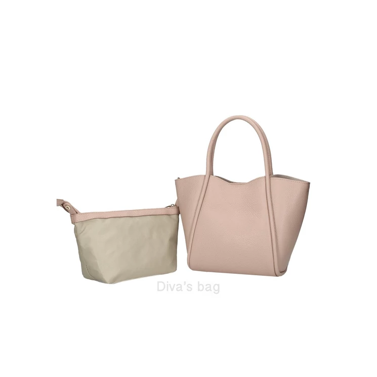 Valódi bőr női válltáska Púder színben