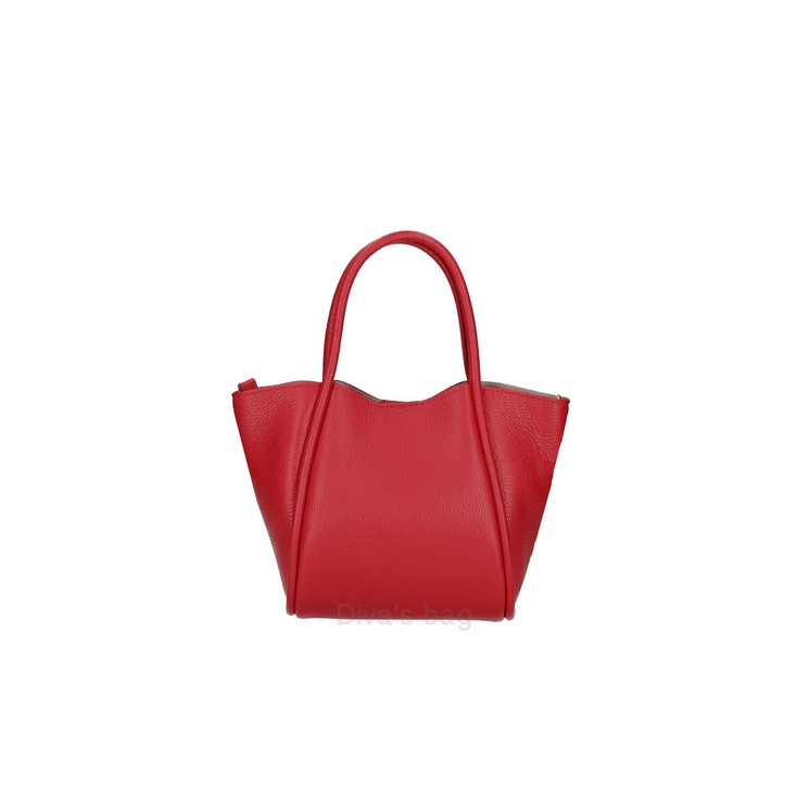 Valódi bőr női válltáska Piros színben