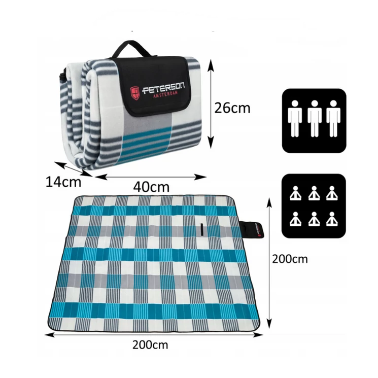 Szövet piknik takaró vízálló szigeteléssel XL 200x200 cm